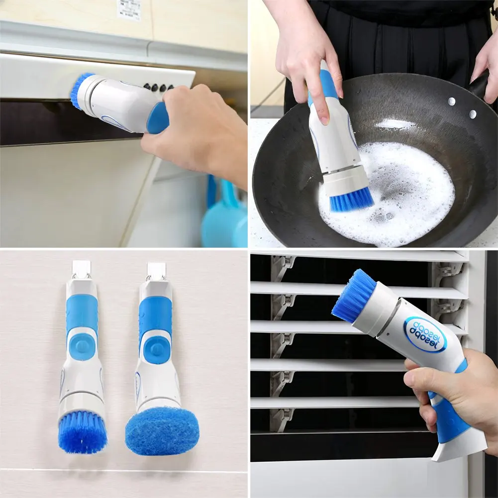 Household electric cleaning brush hand-held rotary scrubber multi-function  kitchen dishwashing hand basin ceramic tile cleaning