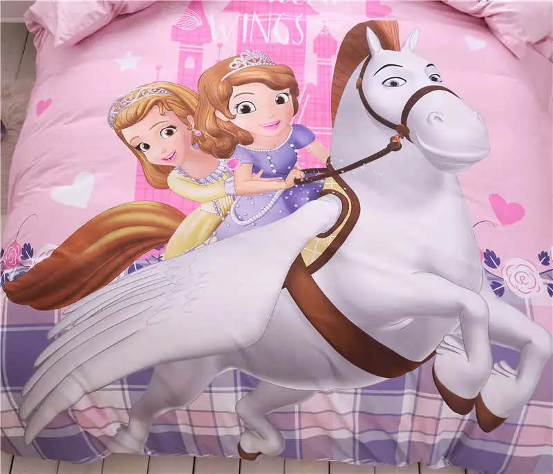 Disney Принцесса София королева размер одеяло постельные принадлежности набор один 3-5 шт для девочек Детская кровать 3d печатных одеяло/пододеяльники Горячие