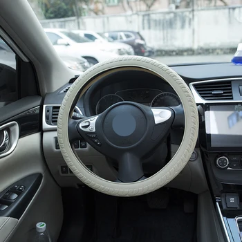 

LEEPEE Universal 1PCS Steering Covers Anti-Slip Texture Soft Silicone Car Silicone Steering Wheel Case Cover Car Styling