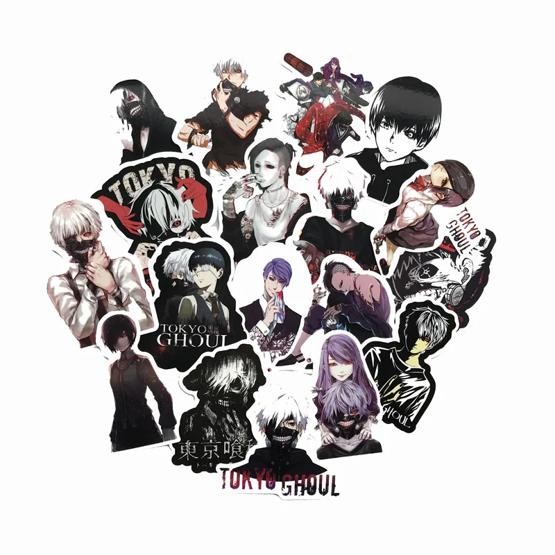 52Pcs/Lot Japan Anime Tokyo Ghoul Sticker For Luggage Laptop Skateboard Car Bicycle Backpack Decal Pegatinas Toy Stickers