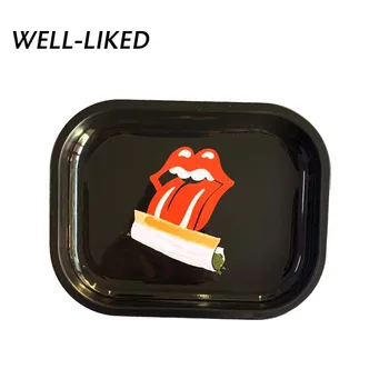 

Ready Stock Red Lips DIY Smoking Tray 180*140 mm Metal Rolling Printing Tray Tobacco Cigarette Holder Smoking Accessories