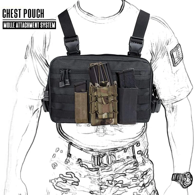 US Molle Pouch Tactical Combat Chest Recon Kit Bag Multi-Purpose EDC Carry Pouch 