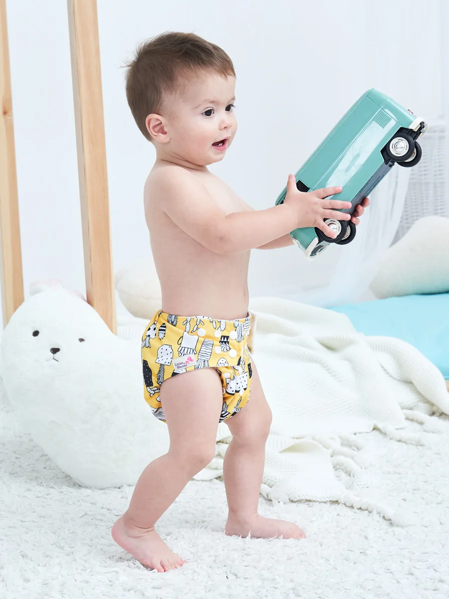 9pcs/set Baby Washable Reusable Real Cloth Pocket Nappy Cover Wrap 9 Nappies/Diapers And 0 Inserts In One Set cloth diapers