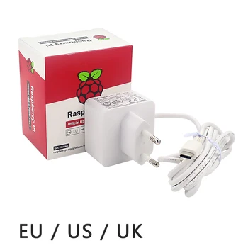 

Official Original Raspberry Pi 4 Power Supply 5V 3A USB-C White Power Charger Power Adapter for Raspberry Pi 4 Model B 1G/2G/4G