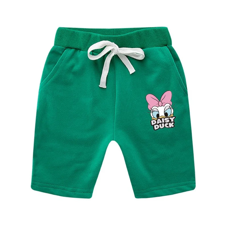 Летние шорты для мальчиков; Детские шорты; хлопок; эластичные шорты для девочек с карманами; Детские повседневные пляжные брюки - Цвет: Green