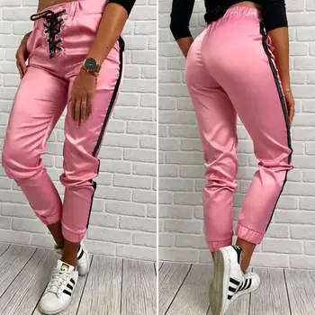 

Solid Skinny Pants Tie High Waist Ladies Trouser Women Long Jeans UK SIZE 6-14