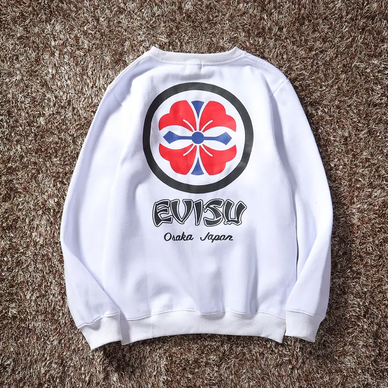 Аутентичный Evisu зимний мужской Повседневный свитер теплый дышащий модный хлопок плюс бархат с длинными рукавами Мужская Женская одежда для влюбленных - Цвет: 115
