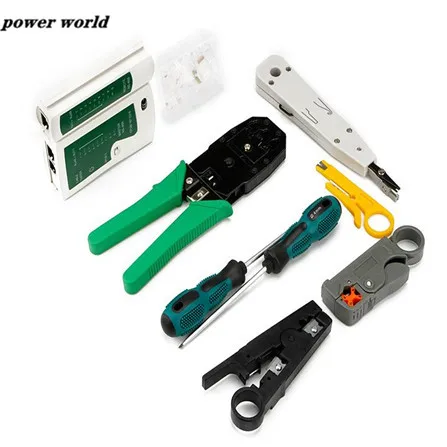 12 шт./компл. RJ45 RJ11 RJ12 набор инструментов для ремонта компьютерной сети LAN кабель Обжимные Щипцы провода отвертки набор ручного инструмента набор