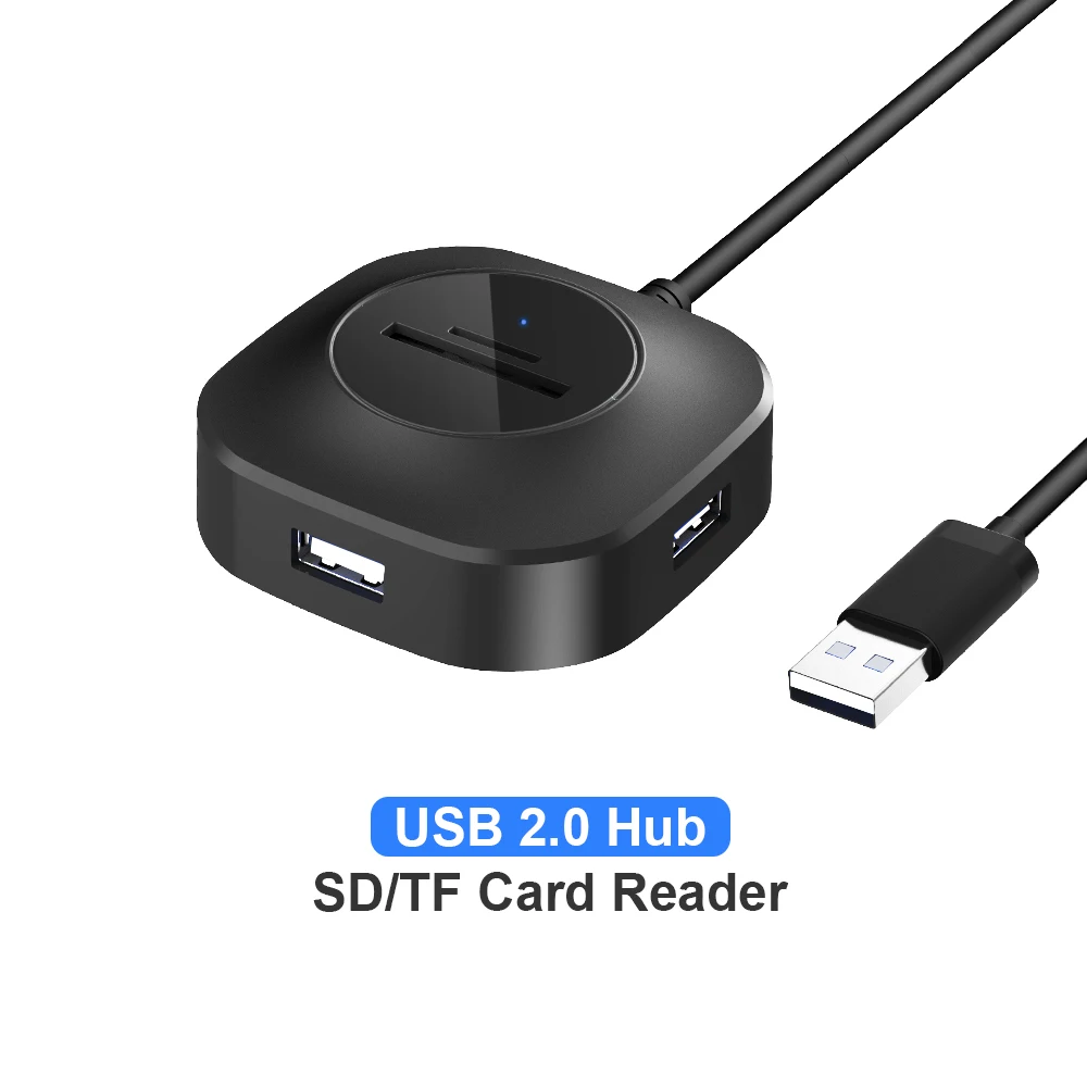 USB 2,0 концентратор 5 портов, usb-хаб с SD/TF кард-ридером портативный супер скорость совместим для всех ноутбуков