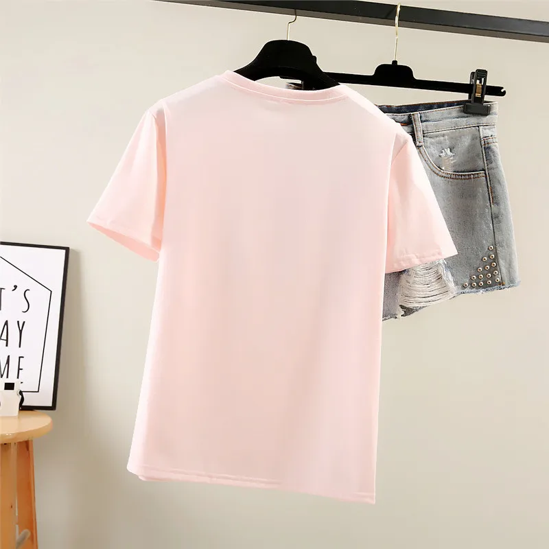 2020 new summer short sleeve T-shirt women's Korean women's fashion students' loose and versatile half sleeve bottomed shirt