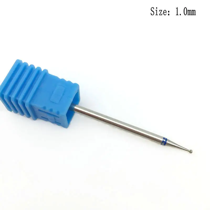 Blue-1.0mm 6 Type Round Diamond Nail Drill Bits Rotary Drill For Manicure Electric Machine Accessories Nail Files Cutter Tools - Цвет: Blue-1.0mm