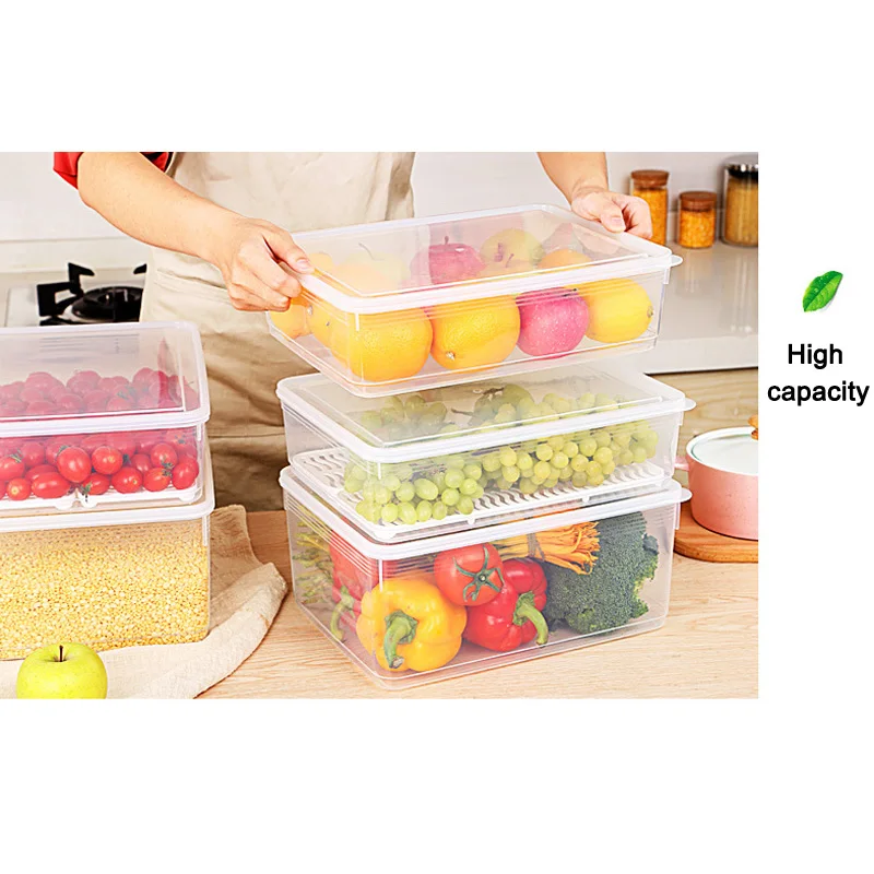 Transparent Storage Box Large Capacity Food Storage Box Plastic Food Egg Fruit Sealed Box JAN88