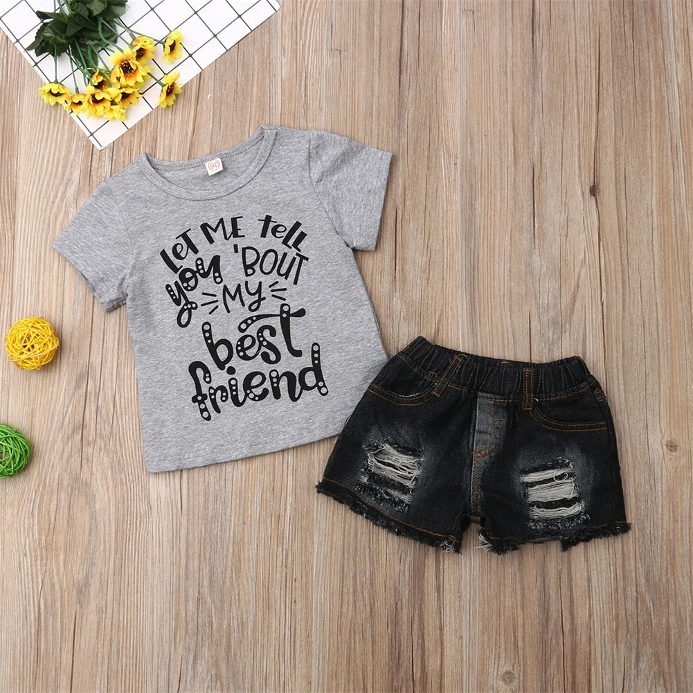 pudcoco Children Clothing Suits For Girls Clothes Kids Toddler Enfant Fille Infantis Outfits Friend Kid 2pcs Tops+Shorts