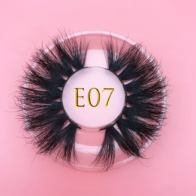 E07 round case 25 мм длинные MIKIWI норковые ресницы безжалостные ресницы 3D настоящая норка ручной работы многоразовые натуральные ресницы Популярные Накладные ресницы для макияжа - Цвет: E07 round case