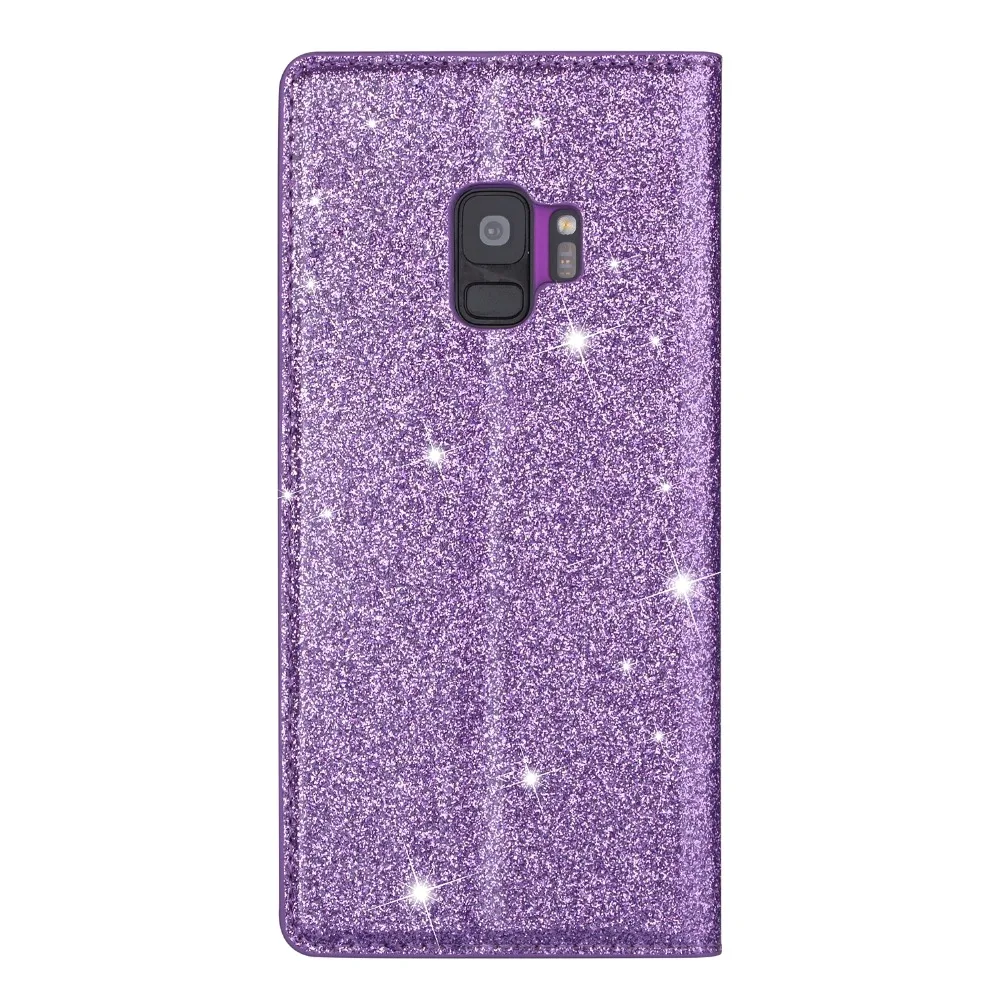 Флип-чехлы из искусственной кожи для samsung Galaxy Note 10, 8, 9, S10, S8, S9 Plus, S10e, S6, S7 Edge, блестящий чехол-подставка для карт