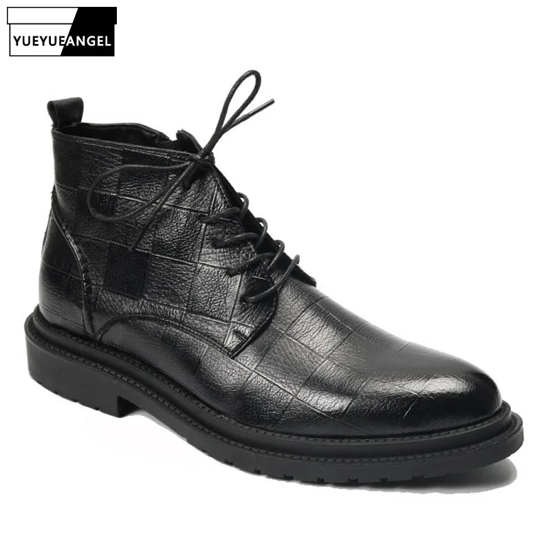 Мужские Ботильоны из натуральной кожи с флисовой подкладкой на