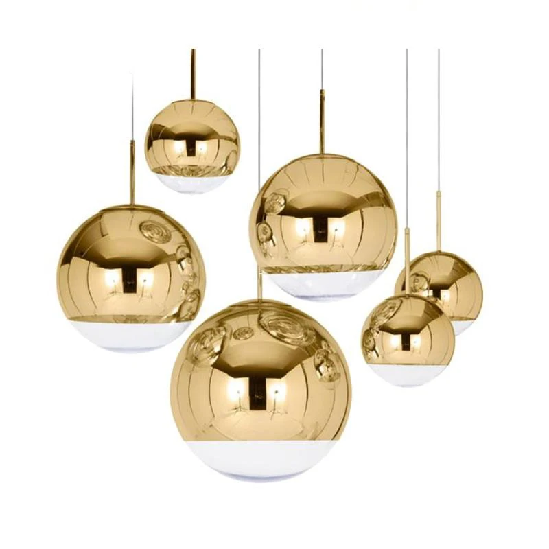 Современный зеркальный шарообразный стеклянный подвесной светильник, серебро, золото, глобус, лофт, подвесной светильник, стеклянный шар, подвесной светильник