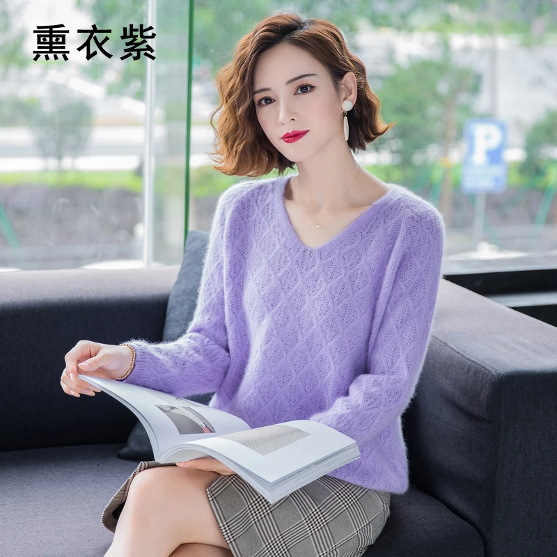 2020 Autumn Winter Women's V-neck 100% Mink