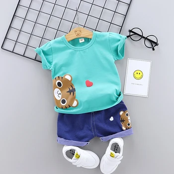 

Cartoon Toddler Boy Clothes Summer Set T Shirt Short Jeans Children Clothing Short Sleeve Shirt Boys Suit Baby Tracksuit
