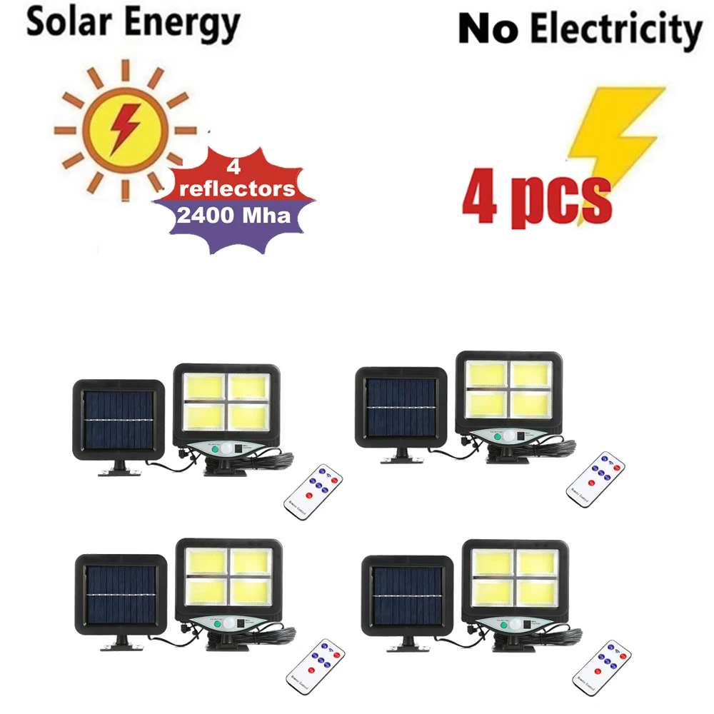 

LED Solar Light PIR Motion Sensor Wall Lamp Energy-saving Lights Waterproof Outdoor Garden Floodlights Spotlights remote 3 modes