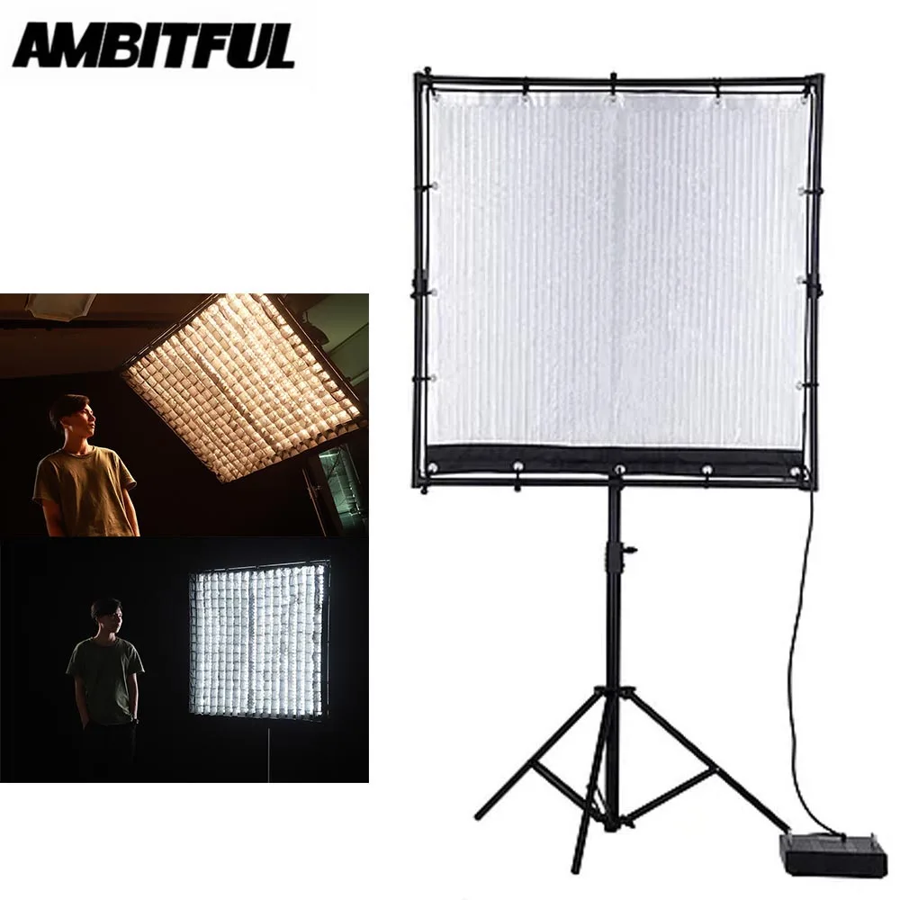 

FalconEyes RX-120TDX 600W 120 x 120cm ROLL-Flex LED Light 3000K - 5600K Bi-Color LED Photo Light + Honeycomb Grid Softbox