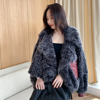 

100% Natural Real Fur Coat Female Vintage Sheep Fur Jacket Winter Coat Women Clothes 2020 Korean Vintage Double-faced Top LW2637