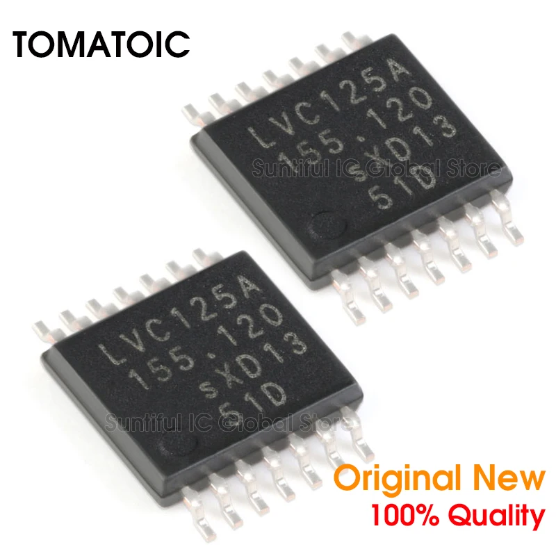 10PCS 74LVC125APW,118 TSSOP14 74LVC125APW LVC125A TSSOP 14 Quad Buffer ...