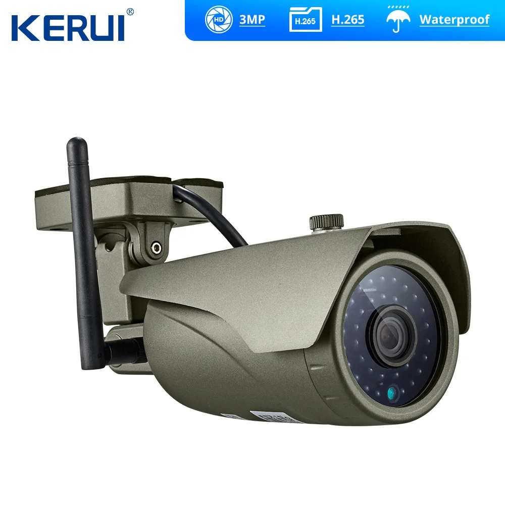  3.0MP Wireless Camera Monitor Outdoor Waterproof HD Wifi IP Camera Onvif Surveillance for WiFi GSM 