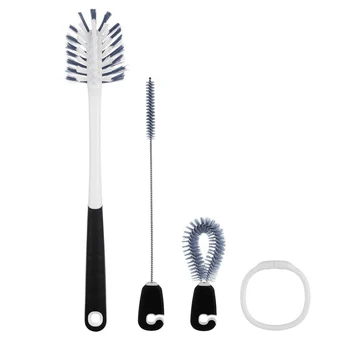 

3pcs/set Water Bottle Cleaning Brush Coffee Cup Clean Tools For Baby Sport Bottles Long Handle Black+White