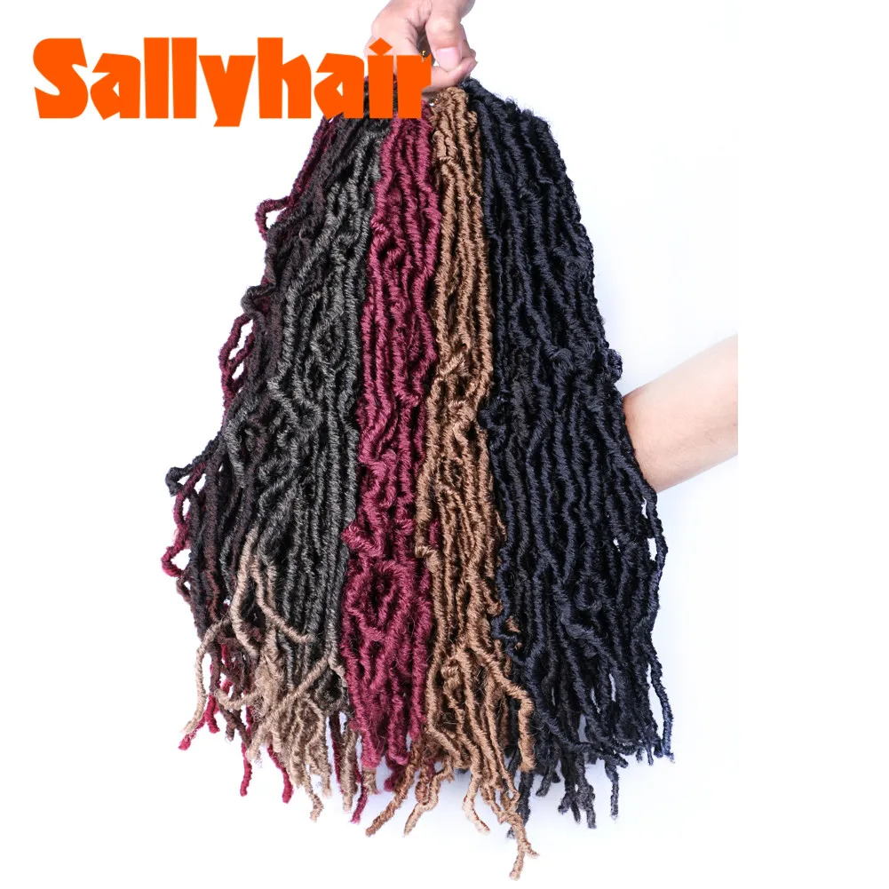 Sallyhair мягкие Godess Locs вязаные крючком волосы 21 прядь/упаковка Омбре искусственные