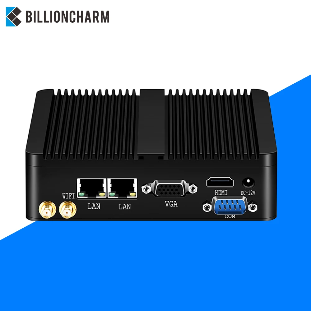 Безвентиляторный мини ПК Intel Celeron J1900 Windows 10 7 Linux WiFi 2 * Gigabit Ethernet 2 * RS232 DDR 3 промышленный Pfsense маршрутизатор компьютер Безвентиляторный мини ПК Intel Celeron J1900 Windows 10 7 Linux WiFi 2 * Gigabit Ethernet 2 * RS232 DDR 3 промышленный Pfsense маршрутизатор компьютер