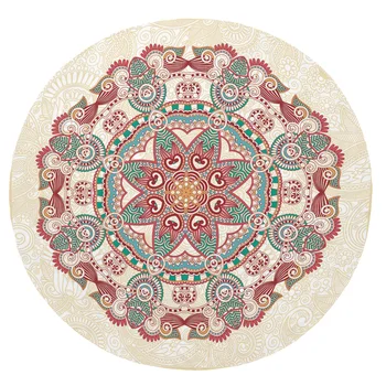 

Super Soft Plush Flannel Blanket Circular Paisley Pattern Blankets Round Throw Blanket for Beds