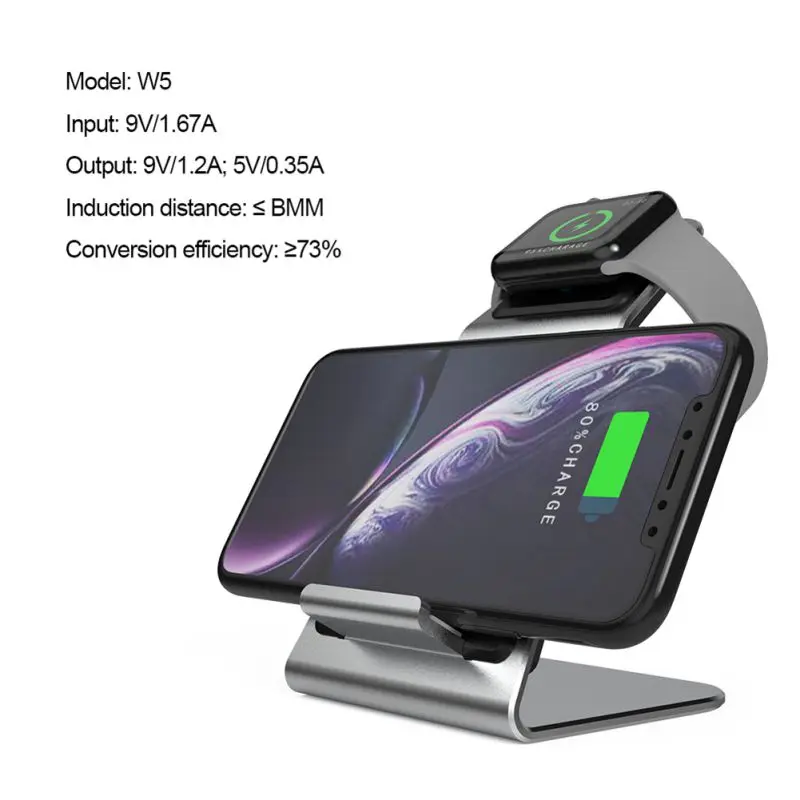 Подходит для IPhone, для Apple Watch, беспроводной зарядный коврик, практичная быстрая зарядная станция, портативная беспроводная зарядная площадка