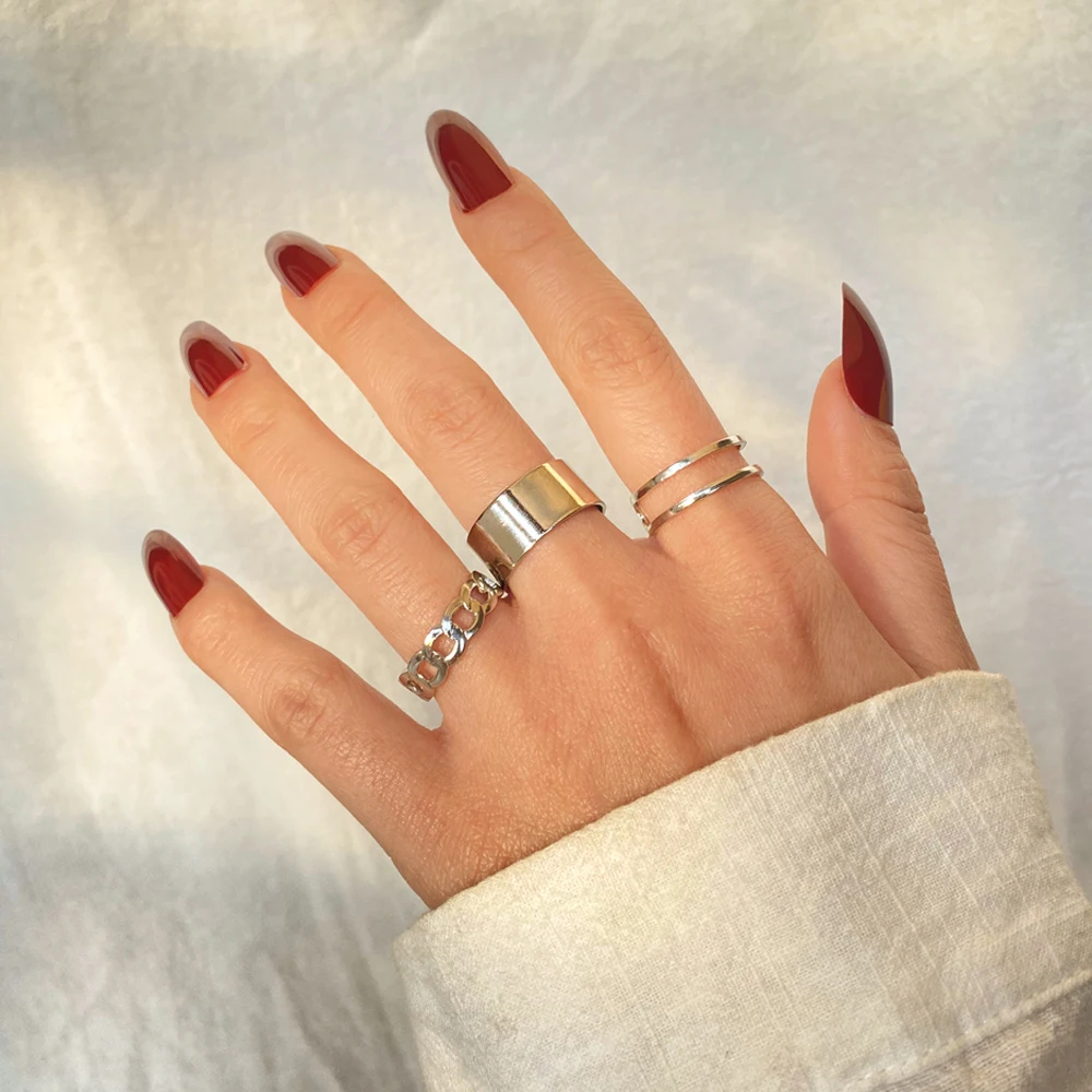 FNIO Bohemian Gold Chain Rings Set For Women Fashion Coin Snake Moon Rings Party 2021 Trend 7 H9ef9ce6ea2a24f09af9fc7746b15795aE