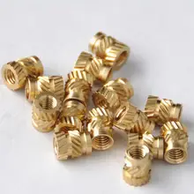 100pcs m3 thread serrilhado bronze rosqueado calor conjunto de inserção resistente ao calor embedment porca para impressora 3d (dourado)