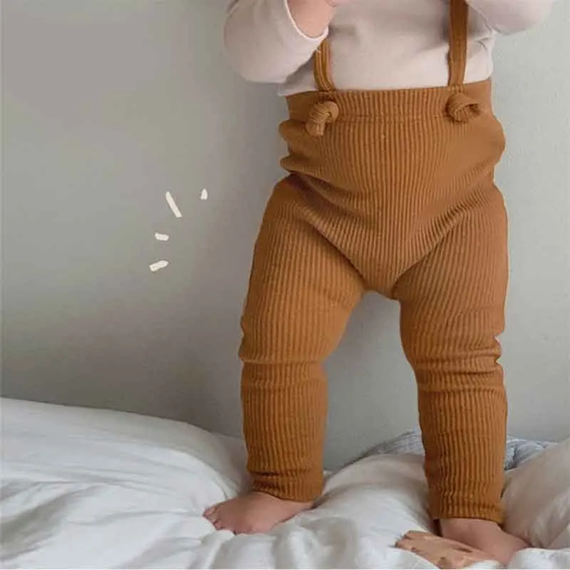 Infant Kids Suspender Pantyhose Spring Autumn Cotton Breathable Baby Girls Boys Solid Color High Waist Bandage Leggings Overalls baby trousers,cotton pants,baby leggings