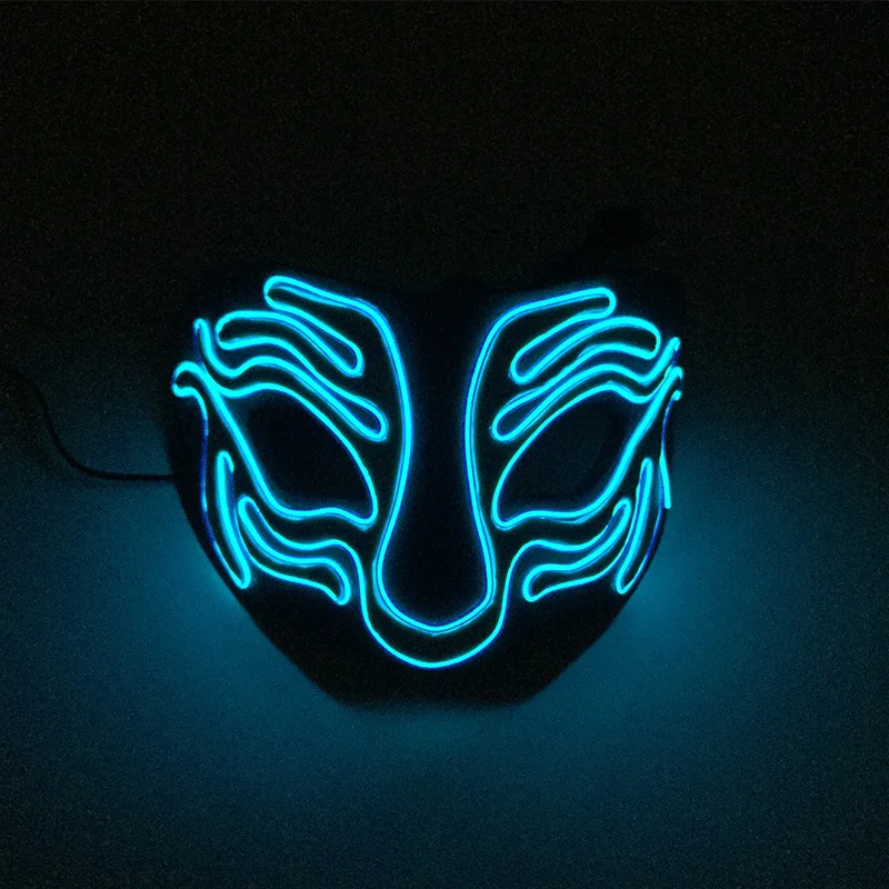 Новинка Мультяшные тигровые маски из ЭВА светящаяся вечерние ка EL wire для