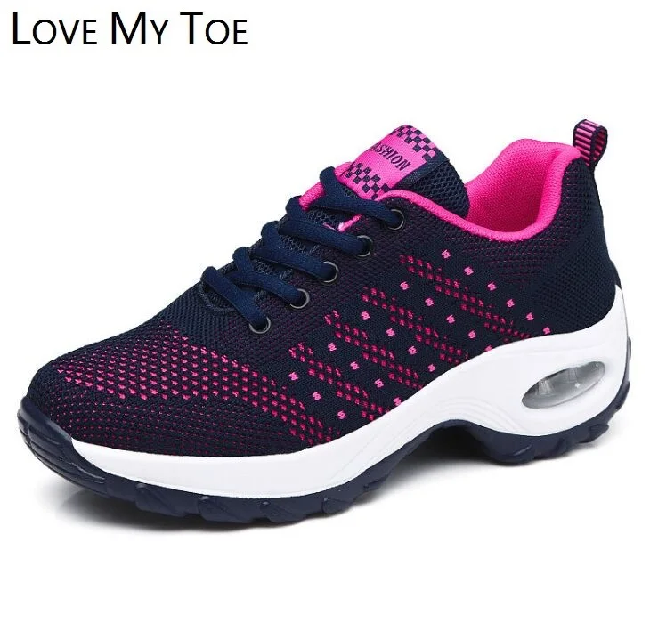 2019 г. Повседневная дышащая сетчатая обувь на полукруглой танкетке Chaussure Femme
