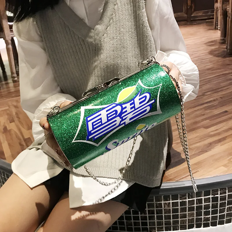 

2019 Summer New Style Korean-style Sprite Coke Cool Fashion Children Chain Shoulder Cross-body Bag Mini WOMEN'S Bag Women's