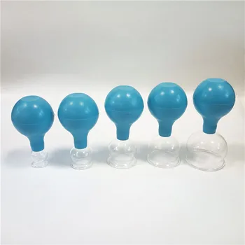 

5pcs Medical Glass and Rubber Vacuum Suction Cupping Cups Family Body Massage Cupping Health Care Beauty Tools