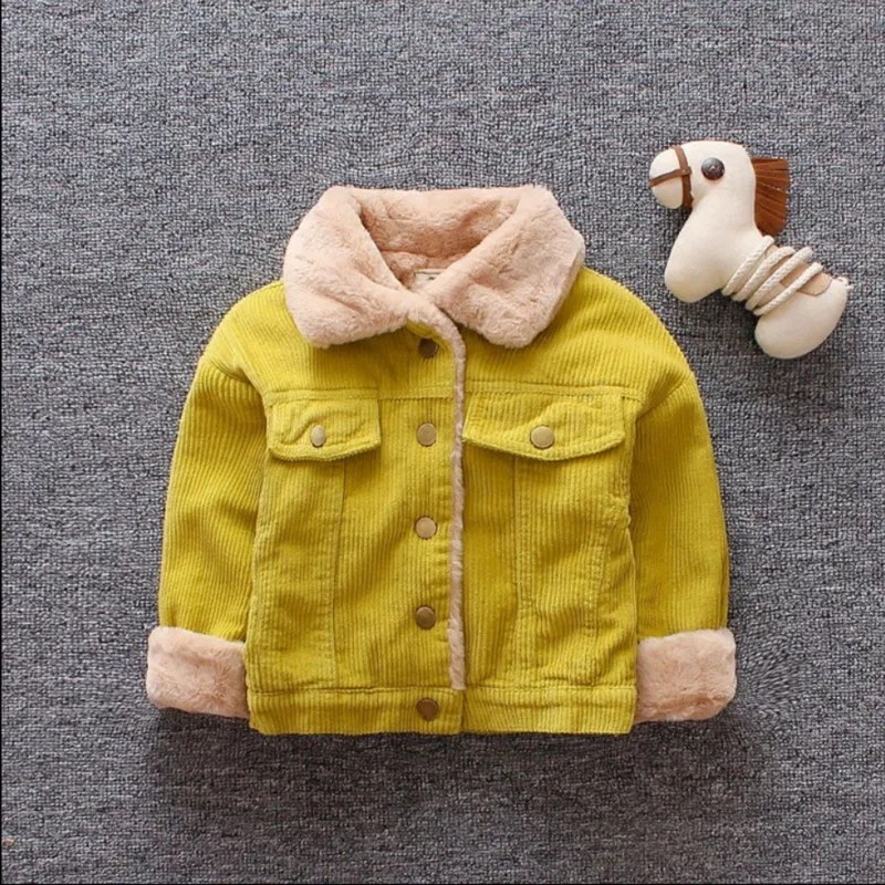 2019 Autumn Winter Toddler Boy Jacket Kids Thickening Fleece Corduroy Outerwear Boys Kids Coat Baby Toddler Coat Clothes