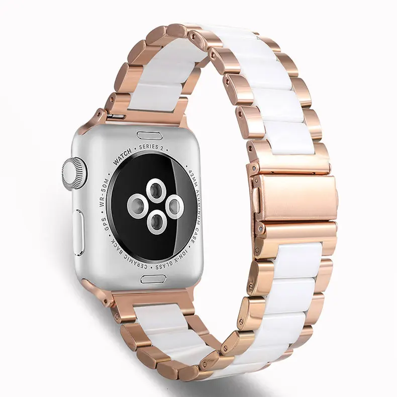 Нержавеющая сталь Керамика ремешок для apple watch band 44 мм 40 мм, 42 мм, 38 мм, версия наручных часов iwatch, ремешок apple watch в едином положении во время занятий легкой атлетикой, 5/4/3/2/1
