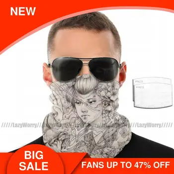 

Geisha Mouth Face Mask Irezumi Facial Mask Funny with Filters for Adult Kawai Mask