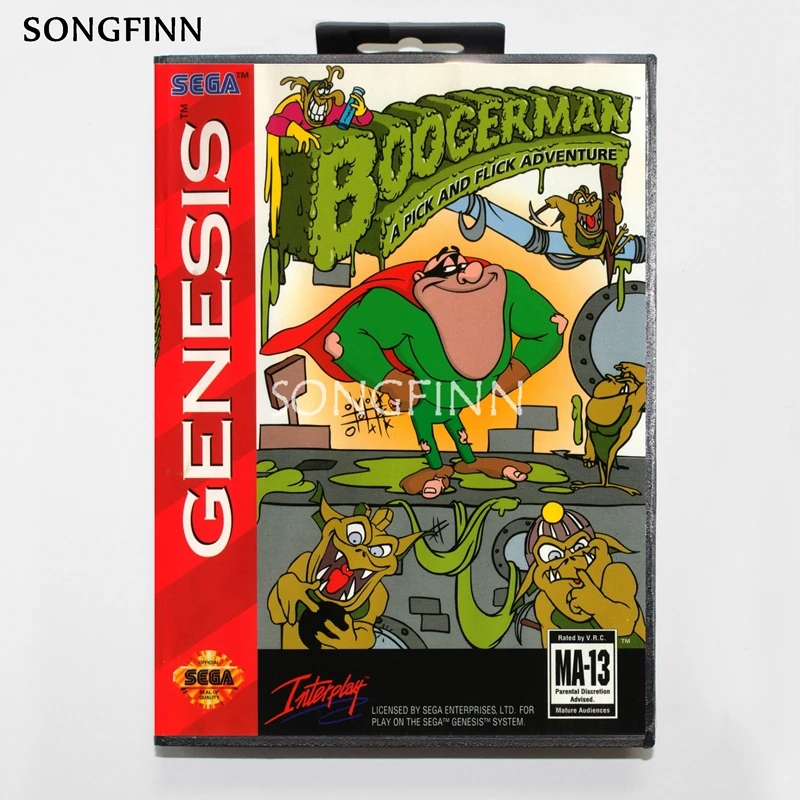 16 бит MD карта памяти с коробкой для sega Mega Drive для Genesis Megadrive-boogerman US