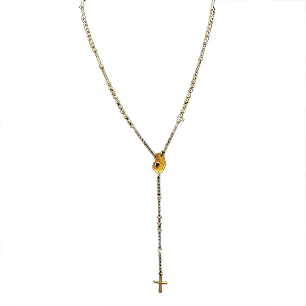 Ювелирное ожерелье крестоподобный Розарий цепочка из ключицы бриллиантовый