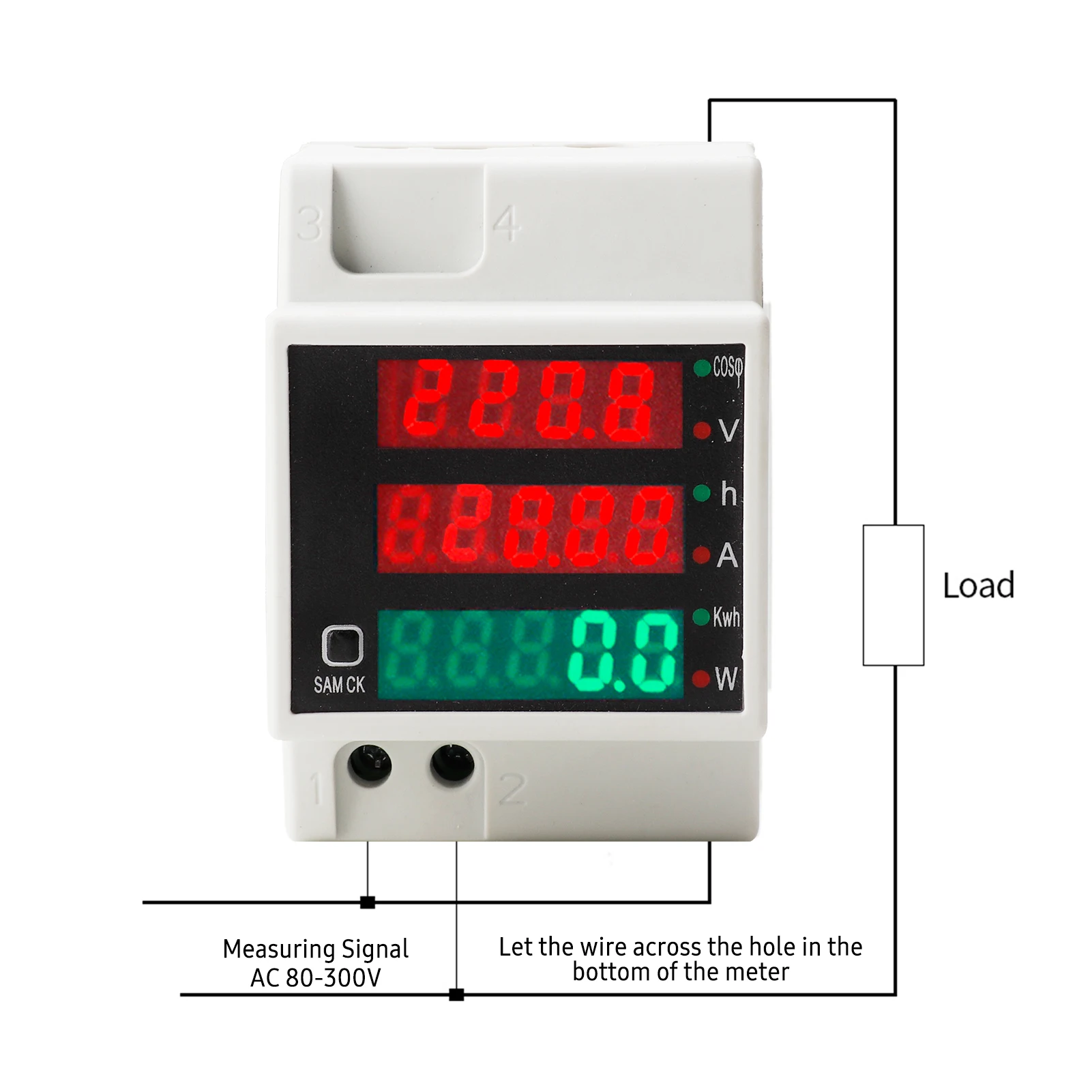 hermaphrodite caliper AC80-300V 100A Digital Energy Meter DIN Rail Multimeter Electric Power Meter kWh Meter AC Voltage Current Power Factor Tester engineer scale tape measure