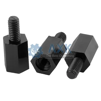 

50Pcs M2*L+5mm M2.5/M3/M4*L+6mm Thread Black Spacing Screw Plastic For PCB Motherboard Fixed Nylon Standoff Spacer Pillar NL16