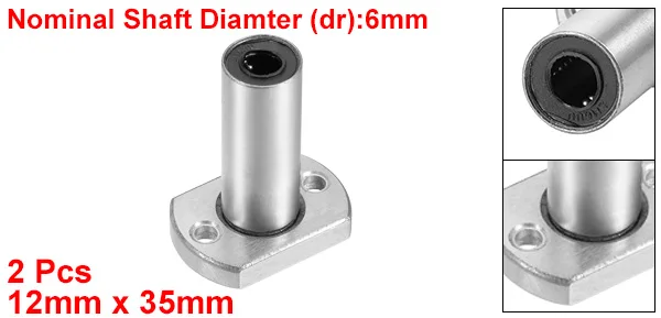 Uxcell LMH6UU-LMH30UU с двумя боковыми вырезанными фланцами линейные шариковые подшипники 6 мм-30 мм Диаметр отверстия 12 мм-45 мм диаметр 19 мм-123 мм длина для ЧПУ