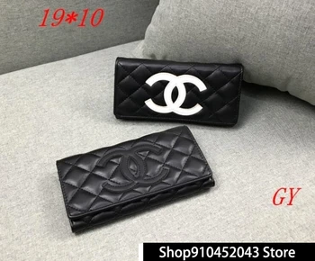 

Luxury Designer Brand Chanel Wallet women Purses Black Bifold Wallet Zipper Coin Purse C226