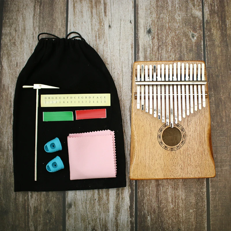 Generic 17 Key Kalimba African Solid Pine Mahogany Thumb Finger Piano